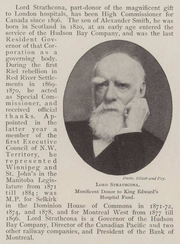 Lord Strathcona, a King Edwards Kórház Alap legnagyobb adományozója alkotó: English Photographer