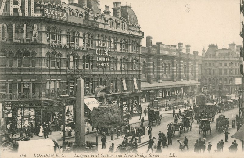 Ludgate Hill állomás és New Bridge Street, London alkotó: English Photographer