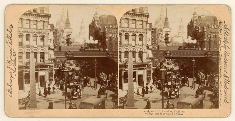 Ludgate Hill, sztereoszkópikus kilátás alkotó: English Photographer