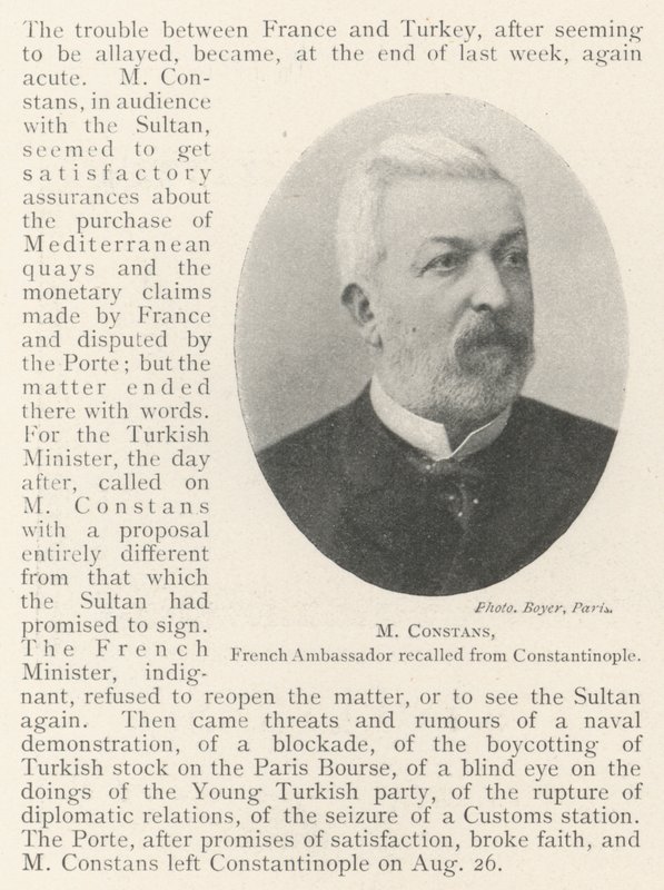 M Constans, a Konstantinápolyból visszahívott francia nagykövet alkotó: English Photographer