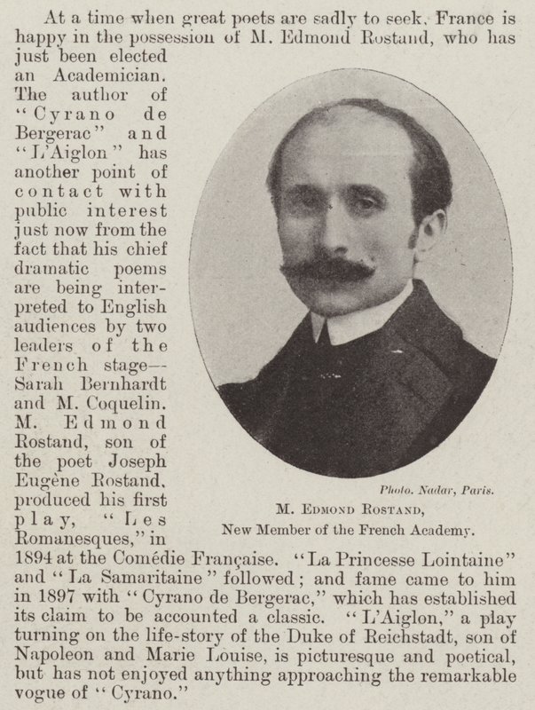 M Edmond Rostand, a Francia Akadémia új tagja alkotó: English Photographer