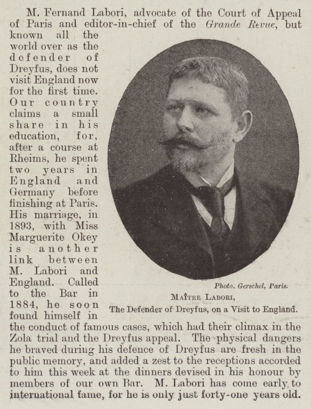 Maitre Labori, Dreyfus védelmezője angliai látogatáson alkotó: English Photographer