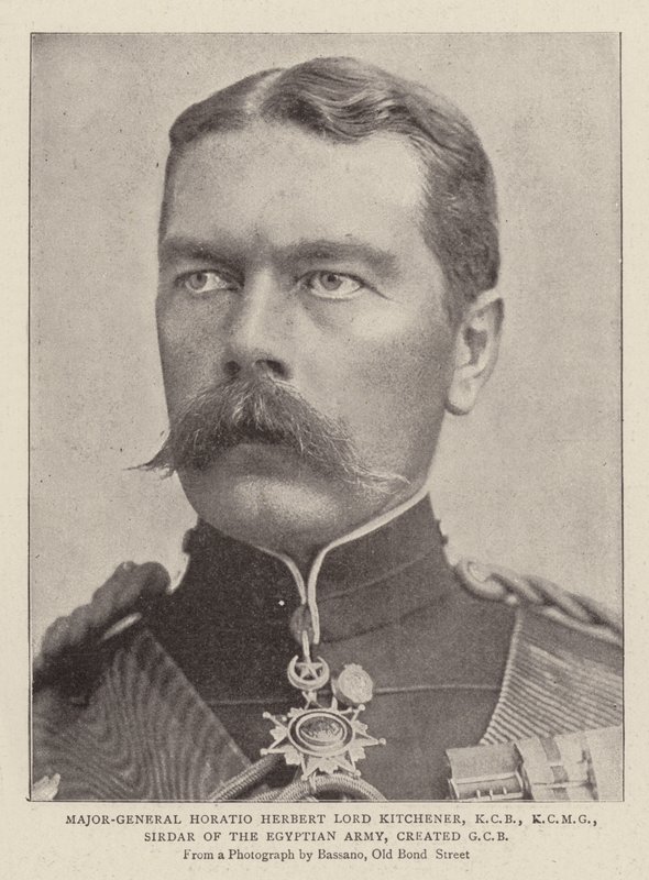 Horatio Herbert Lord Kitchener vezérőrnagy, a KCB, a KCMG, az egyiptomi hadsereg Sirdarja létrehozta a GCB-t alkotó: English Photographer