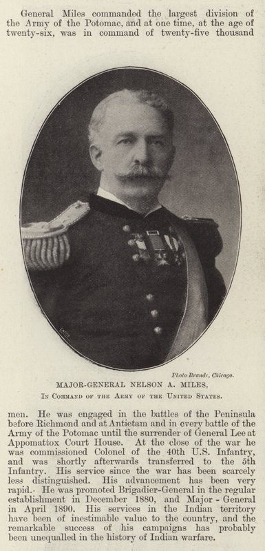 Nelson A Miles vezérőrnagy, az Egyesült Államok hadseregének parancsnoka alkotó: English Photographer