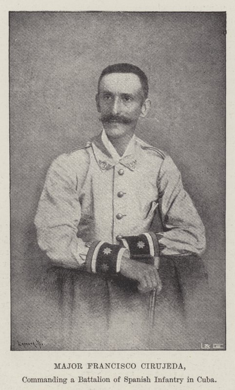Francisco Cirujeda őrnagy, egy spanyol gyalogsági zászlóalj parancsnoka Kubában alkotó: English Photographer
