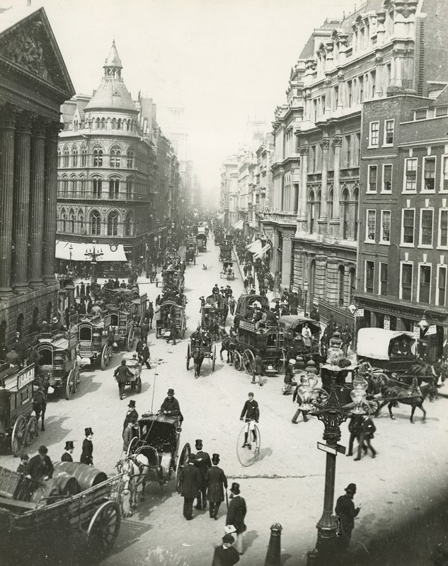 Mansion House and Cheapside, London, 1900 körül alkotó: English Photographer