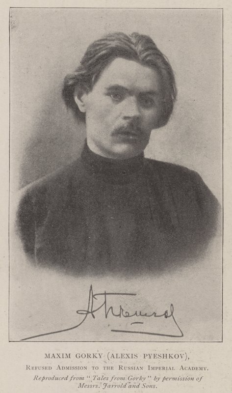 Maxim Gorkij (Alexis Pyeshkov), megtagadta a felvételt az Orosz Birodalmi Akadémiára alkotó: English Photographer