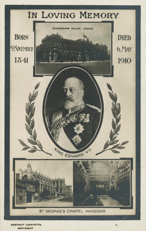 VII. Edward király emléklapja (f/w fotó) alkotó: English Photographer