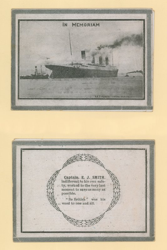 Emléklap E J Smith, a Titanic kapitányának alkotó: English Photographer