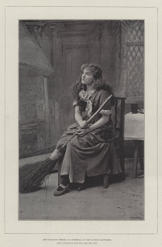 Miss Ellaline Terriss Hamupipőke szerepében a Lyceum Pantomime-ban alkotó: English Photographer