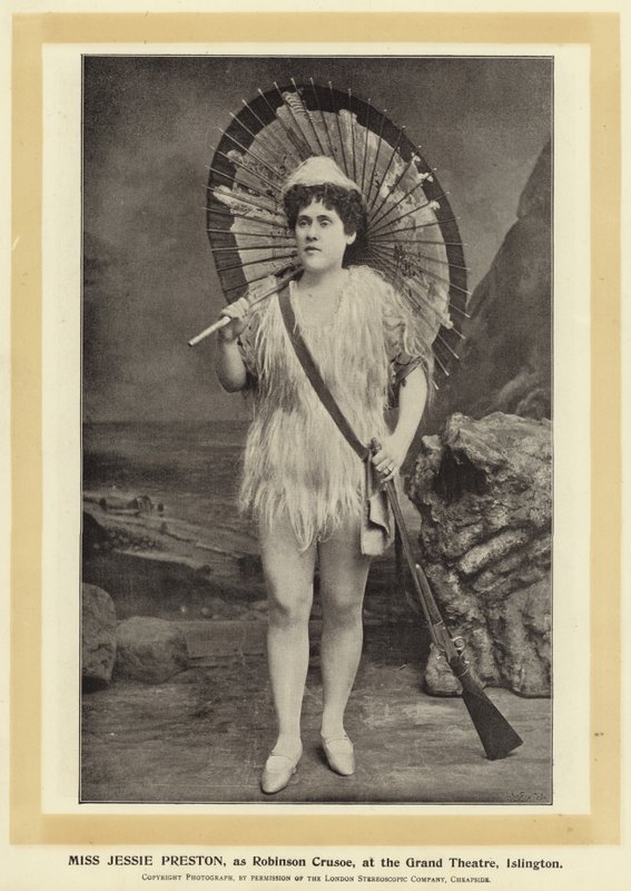 Miss Jessie Preston, mint Robinson Crusoe, a Grand Theatre-ben, Islington alkotó: English Photographer