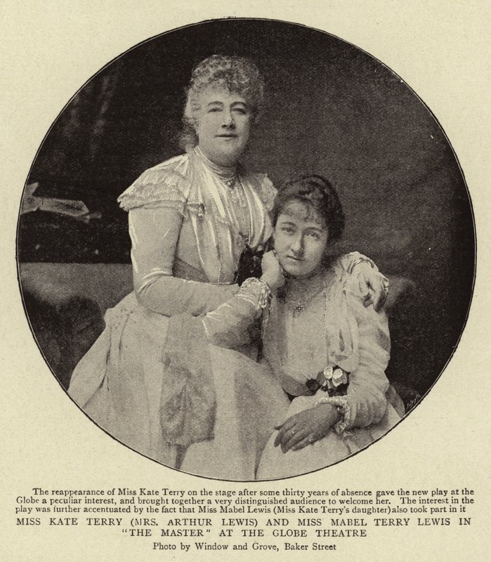 Miss Kate Terry (Arthur Lewis asszony) és Miss Mabel Terry Lewis a Mester a Globe Színházban alkotó: English Photographer
