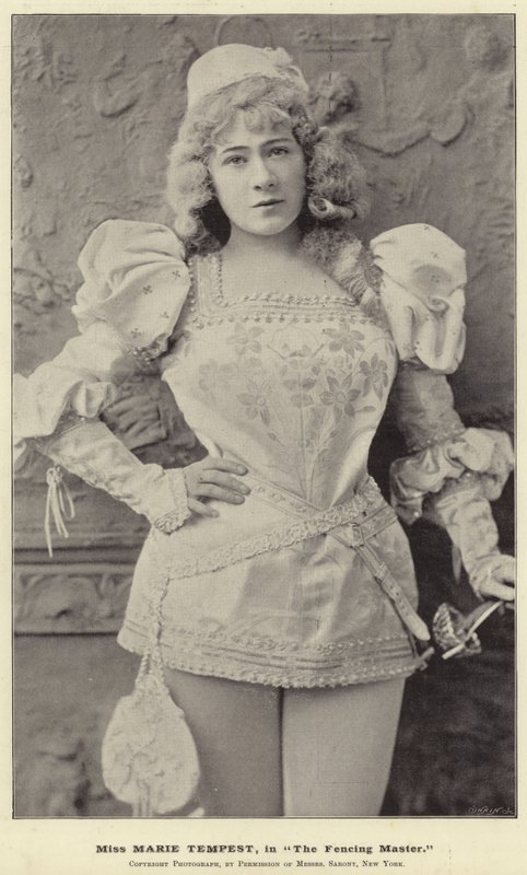 Miss Marie Tempest, A vívómesterben alkotó: English Photographer