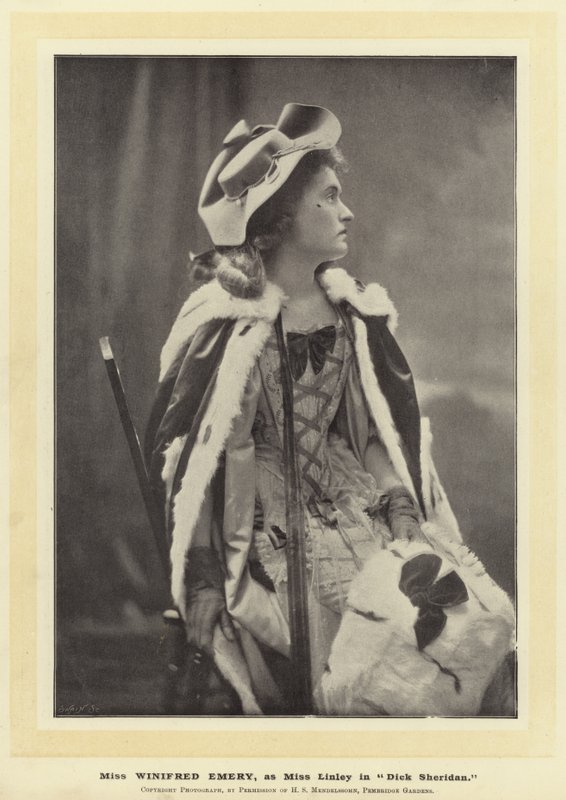 Miss Winifred Emery, mint Miss Linley a Dick Sheridanben alkotó: English Photographer