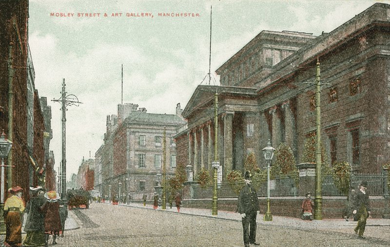 Mosley Street és a művészeti galéria, Manchester (színes fotó) alkotó: English Photographer