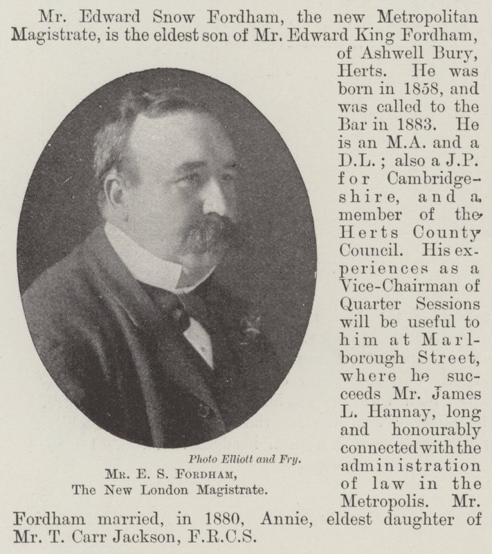 E S Fordham úr, az új londoni bíró alkotó: English Photographer