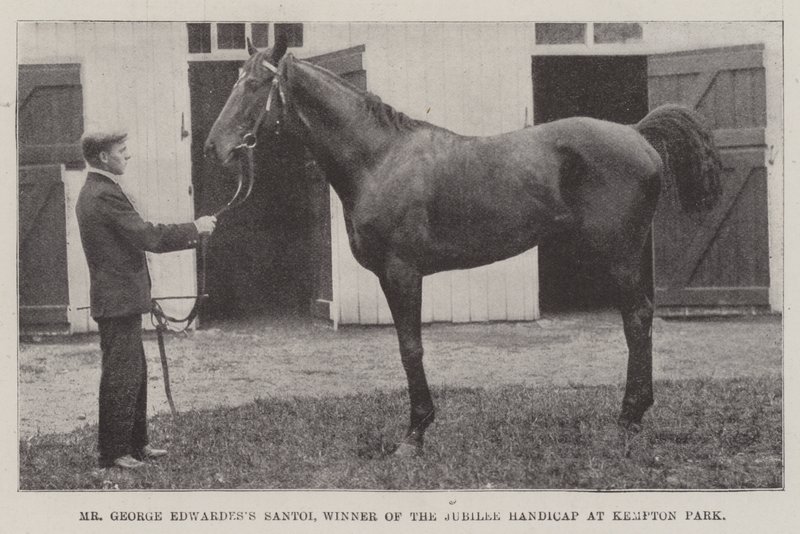 George Edwardess Santoi, a Kempton Park jubileumi hendikepjének győztese alkotó: English Photographer