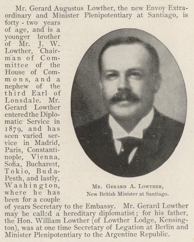 Gerard A Lowther, Santiago új brit minisztere alkotó: English Photographer