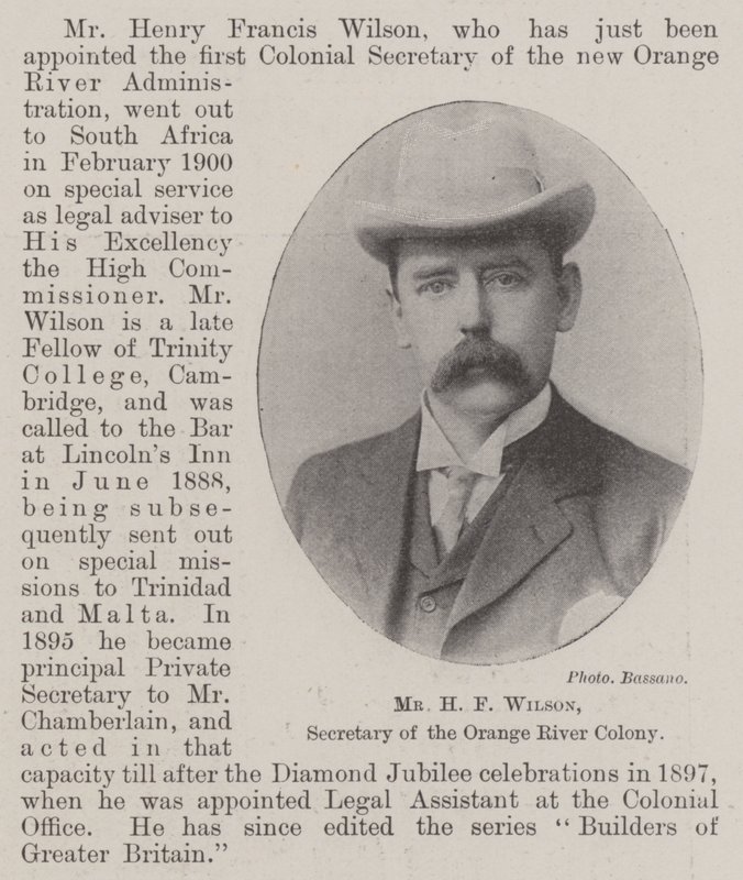 H. F. Wilson úr, az Orange River Colony titkára alkotó: English Photographer