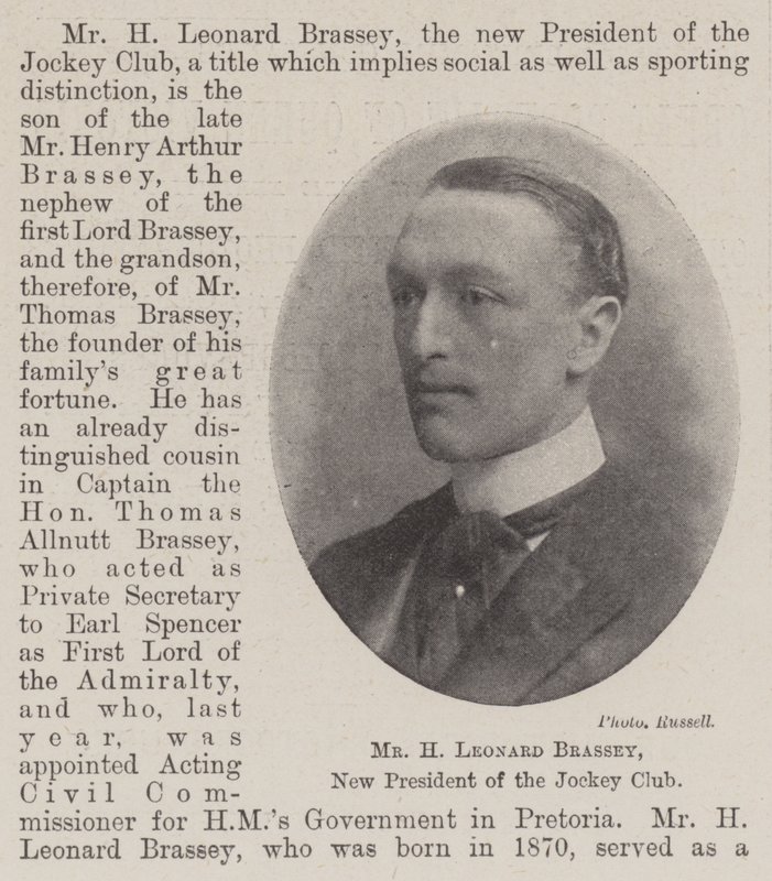 Leonard Brassey úr, a Jockey Club új elnöke alkotó: English Photographer