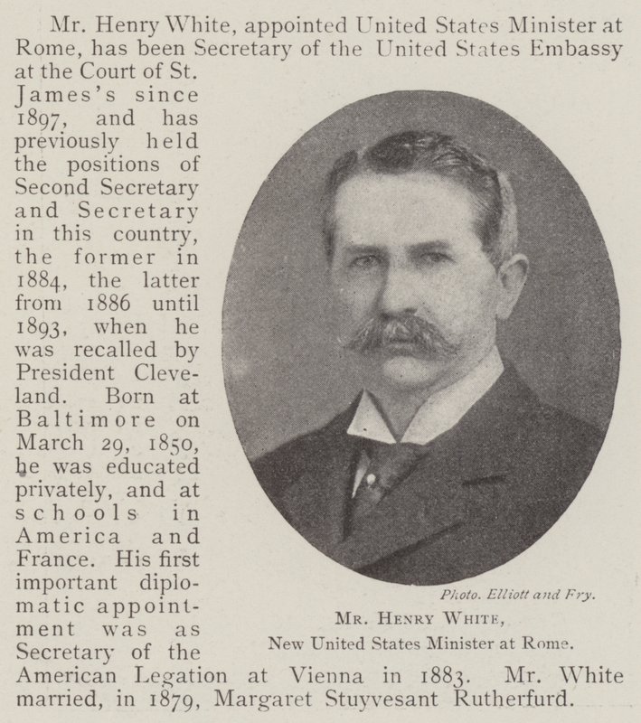 Henry White, az Egyesült Államok új minisztere Rómában alkotó: English Photographer