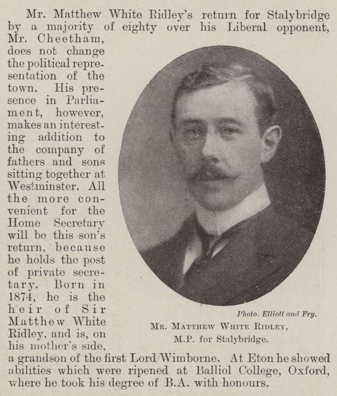 Matthew White Ridley, a Stalybridge képviselője alkotó: English Photographer