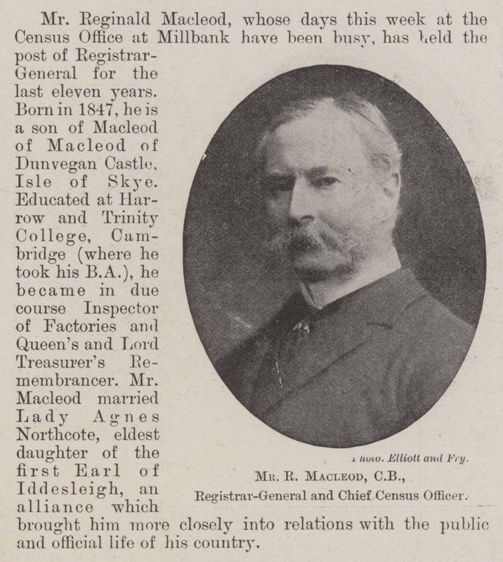 R Macleod úr, CB, főjegyző és népszámlálási főtiszt alkotó: English Photographer