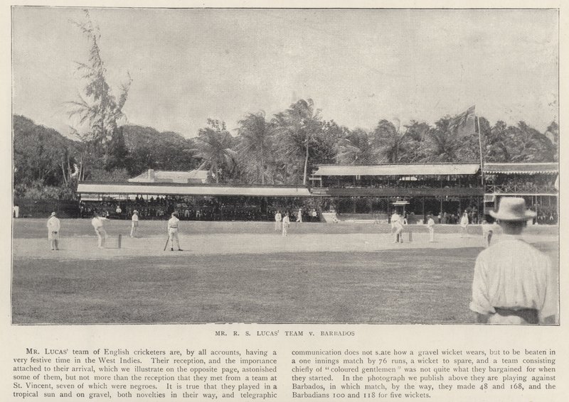 Mr R S Lucass Team vs Barbados, krikett alkotó: English Photographer