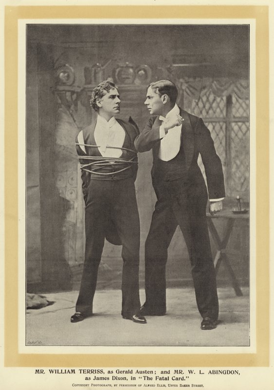 William Terriss úr, mint Gerald Austen; és Mr W L Abingdon, mint James Dixon, a The Fatal Card-ban alkotó: English Photographer