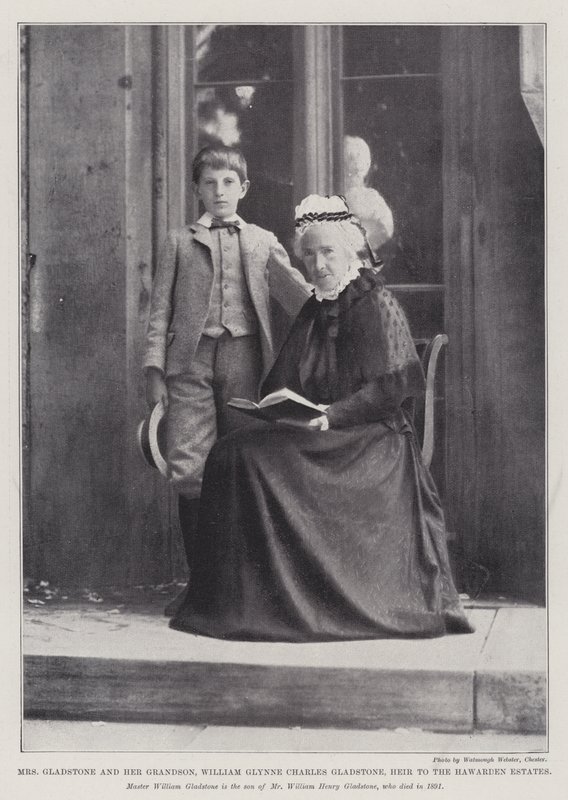 Mrs Gladstone és unokája, William Glynne Charles Gladstone, a Hawarden Estates örököse alkotó: English Photographer