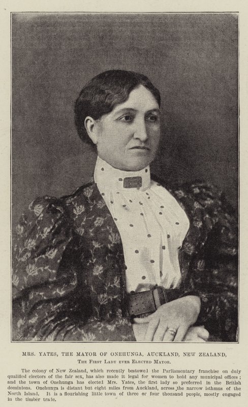 Yates asszony, Onehunga polgármestere, Auckland, Új-Zéland, a First Lady, aki valaha polgármesterré választott alkotó: English Photographer