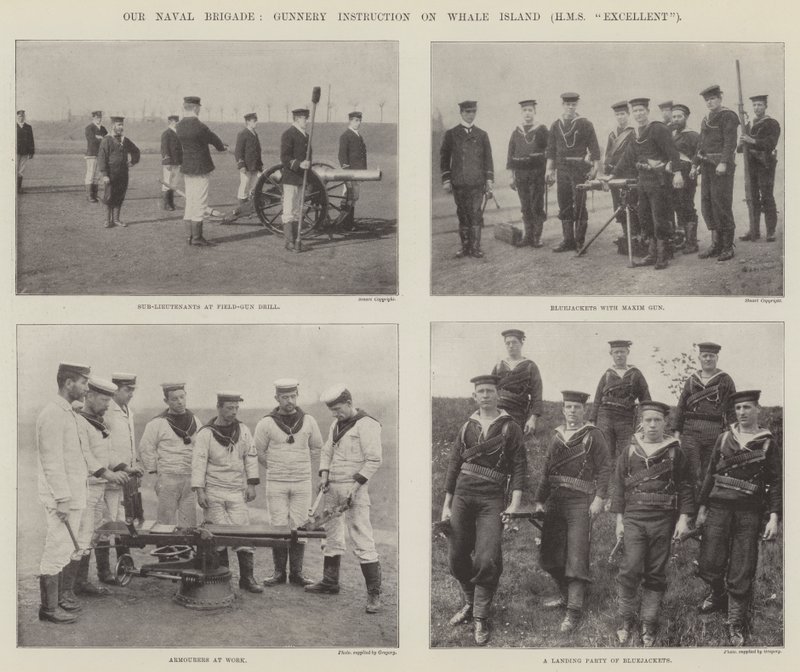 Tengerészeti dandárunk, Tüzérségi oktatás a Bálnaszigeten (HMS Kiváló) alkotó: English Photographer