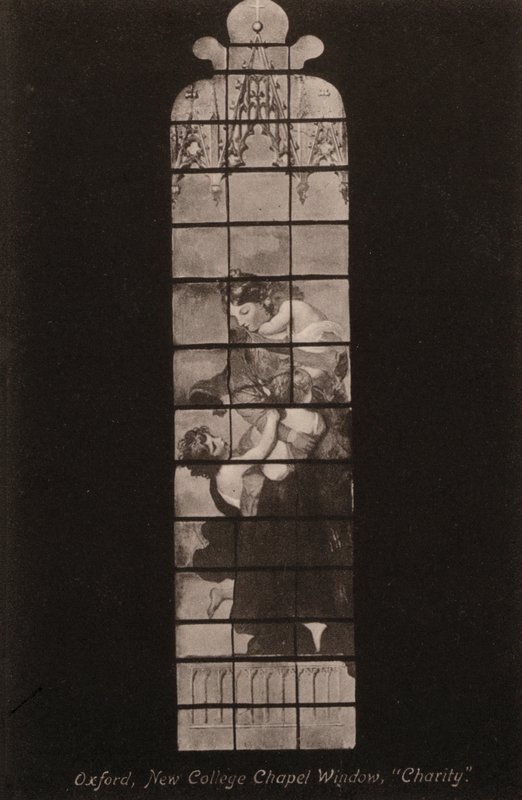 Oxford, New College Chapel Window, Charity (f/w fotó) alkotó: English Photographer