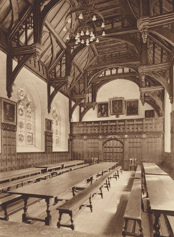 Oxford: College, The Hall (fekete-fehér fotó) alkotó: English Photographer