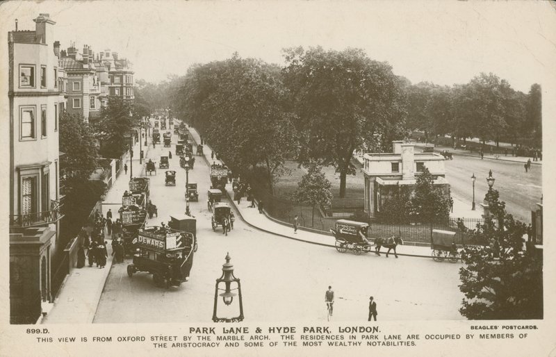 Park Lane és Hyde Park, London alkotó: English Photographer