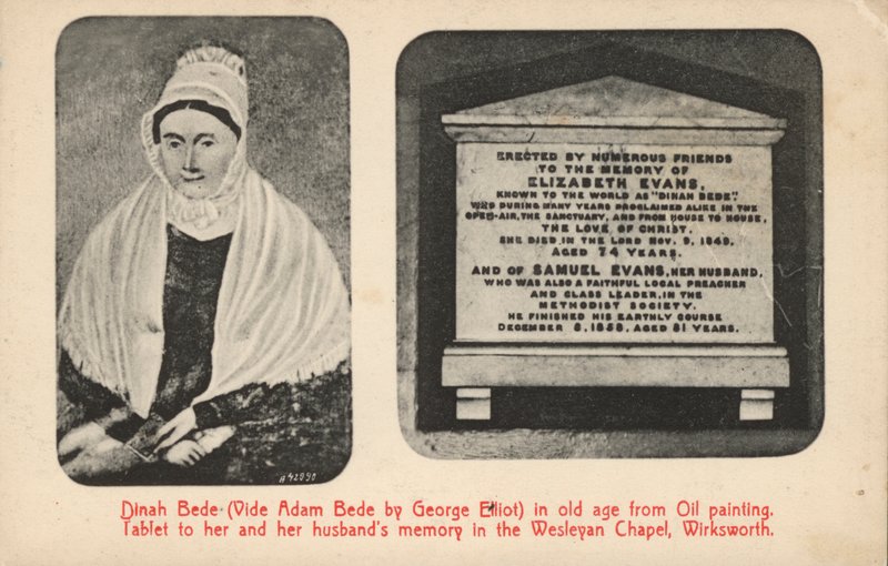 George Elliot nagynénjének (Elizabeth Evans) portréja és sírköve, Adam Bede című regényének szereplői ihletője (f/w fotó) alkotó: English Photographer