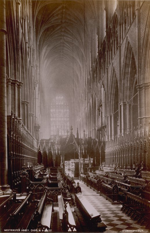 Képeslap a Westminster Abbey kórusának képével alkotó: English Photographer