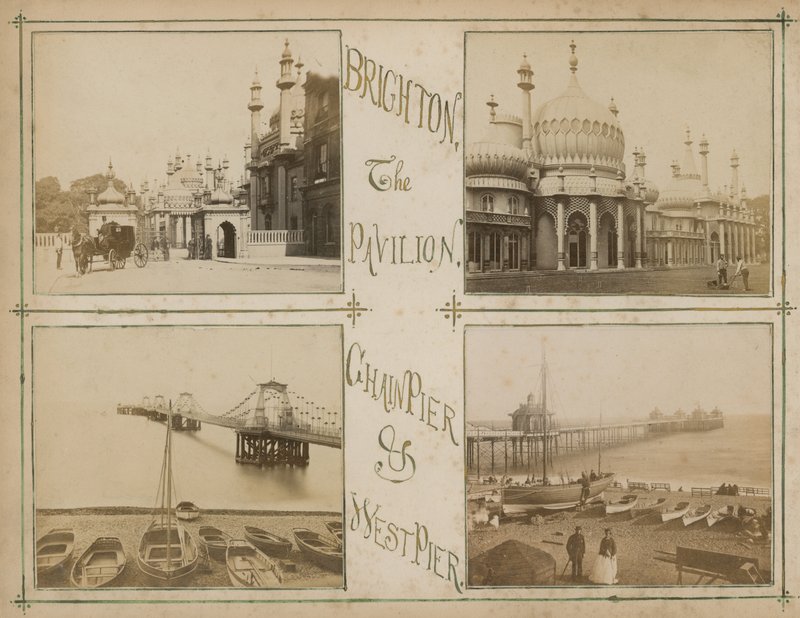 Képeslap Brighton kilátásait ábrázoló képekkel alkotó: English Photographer