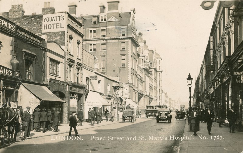 Praed Street és St Marys Hospital, London alkotó: English Photographer