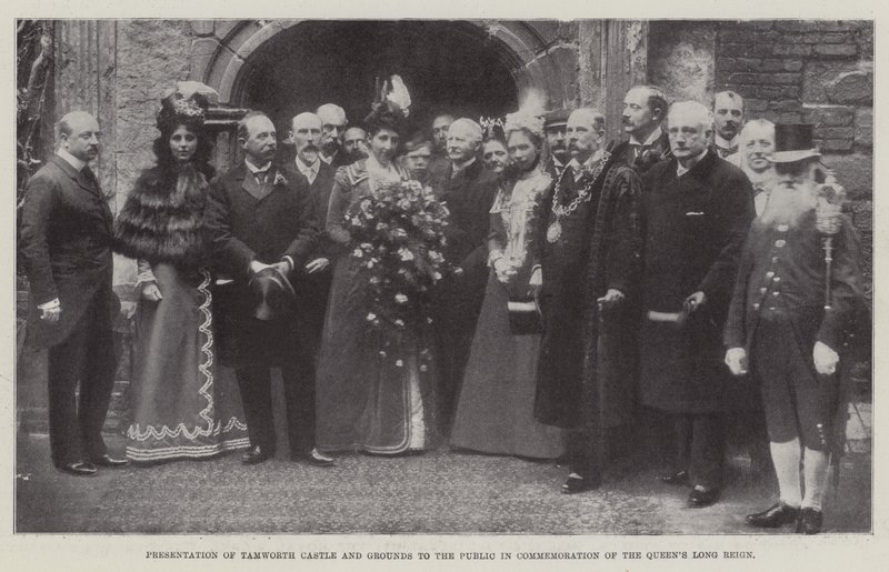 Tamworth kastélyának és környékének bemutatása a nagyközönségnek a Queens Long Reign emlékére, 1899. május 27. alkotó: English Photographer