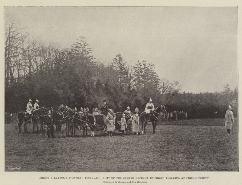 Bismarck herceg nyolcvanadik születésnapja, a német császár látogatása Bismarck hercegnél Friedrichsruhban alkotó: English Photographer