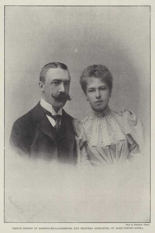 Ernest Hohenlohe-Langenburg herceg és Alexandra szász-coburg-gothai hercegnő alkotó: English Photographer