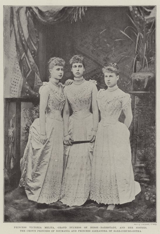 Viktória Melita hercegnő, Hesse-Darmstadt nagyhercegnője és nővérei, Románia koronahercegnője és Alexandra szász-coburg-gothai hercegnő alkotó: English Photographer