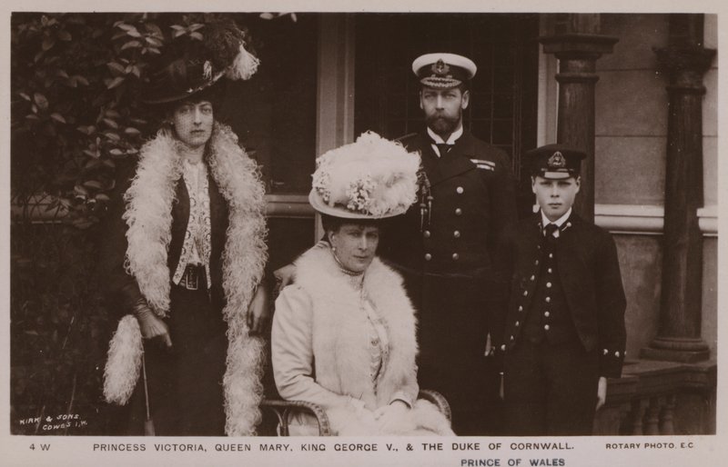 Viktória hercegnő, Mária királynő, V. György király, Cornwall hercege (fekete-fehér fotó) alkotó: English Photographer
