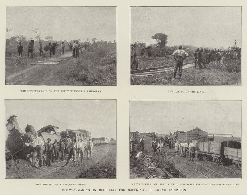 Vasútépítés Rodéziában, a Mafeking-Bulawayo kiterjesztés alkotó: English Photographer