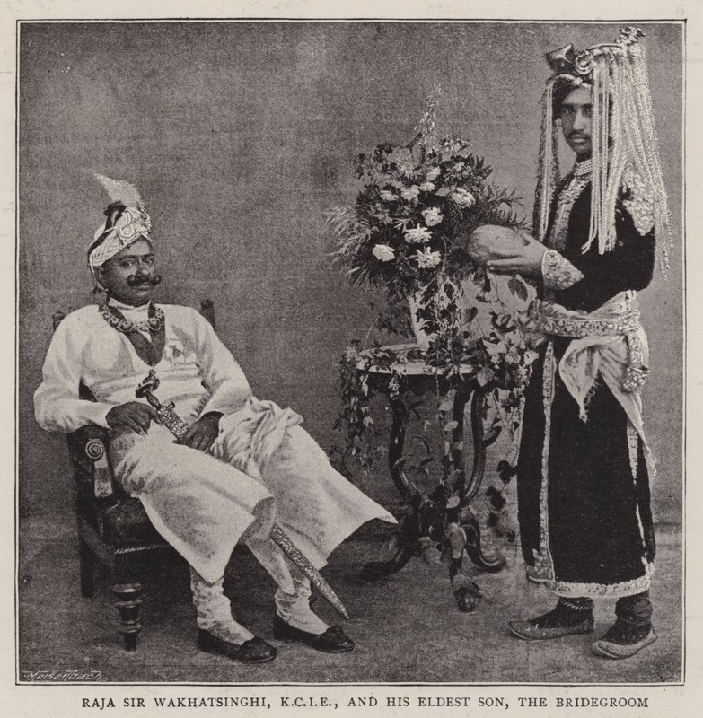 Raja Sir Wakhatsinghi, KCIE, és legidősebb fia, a Vőlegény alkotó: English Photographer