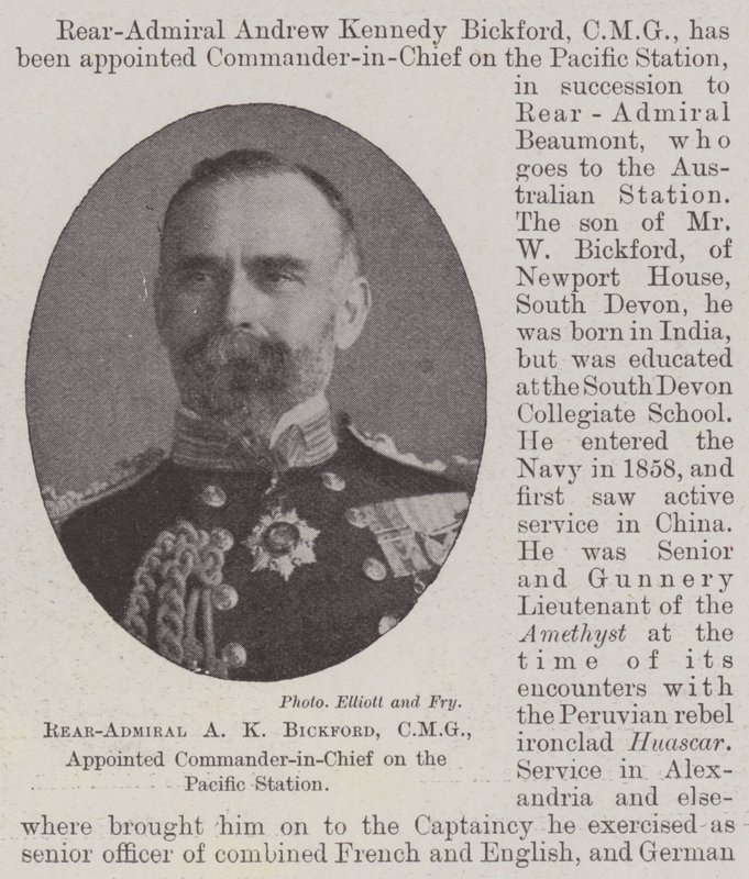 A K Bickford ellentengernagy, CMG, kinevezték a csendes-óceáni állomás főparancsnokává alkotó: English Photographer