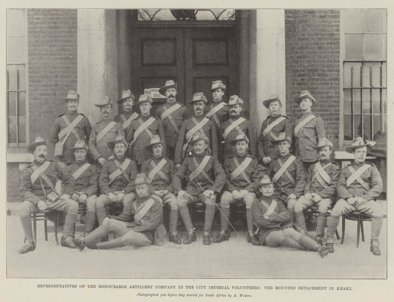 A Honorable Artillery Company in the City Imperial Volunteers, a kaki lovas különítmény képviselői alkotó: English Photographer