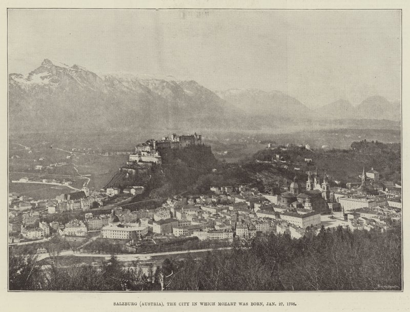Salzburg (Ausztria), a város, ahol Mozart született, 1756. január 27 alkotó: English Photographer