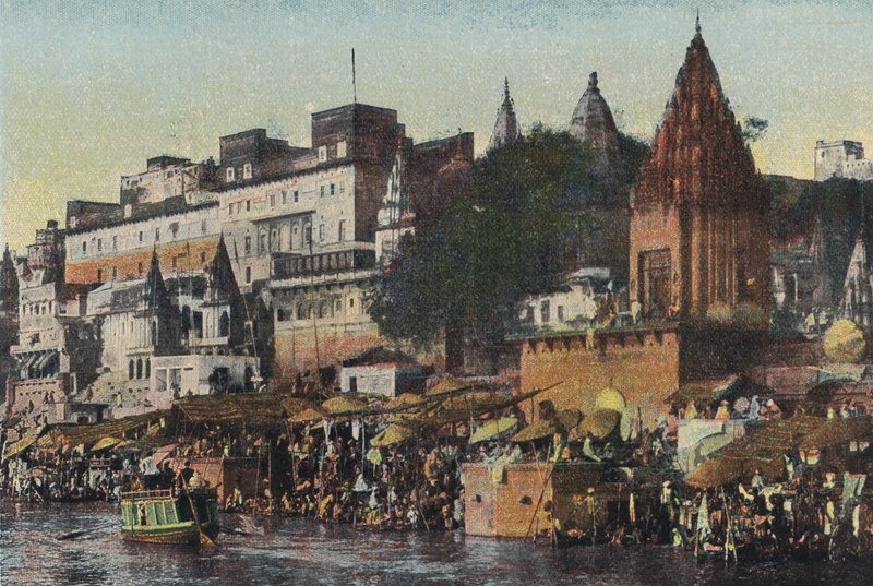 Jelenet a Gangesznél, Benares (színes fotó) alkotó: English Photographer